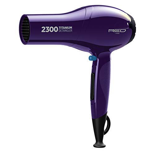 RED by Kiss Titanium 2300 Detangler Hair Dryer ? Double Comb Layer Technology, 4X Faster Straightening, High Heat Resistant, Better Heat Distribution, 3 Bonus Titanium Detangler Piks, All Hair Types