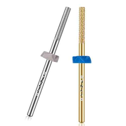Cuticle Bit for Nail Drill 2Pcs: Carbide 3XF drill bits nail tech Remover Needle Bit Under Nail Cleaner Dead Skin Nail Prepare 3/32'' for Electric Nail File Nail Buffer Bit