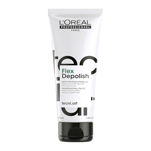 L'Or?al Professionnel Paris Tecni.ART Flex Depolish - Texturizing Paste For Endless Restyling And Natural Matte Finish, For Deconstructed Styles, 3.4 Fl Oz