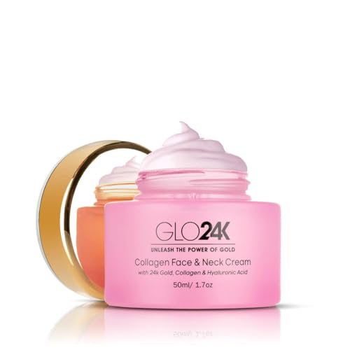 GLO24K Moisturizer Face Cream with 24K Gold, Vitamins ? Collagen Retinol Hyaluronic Acid ? Hyaluron Acid Cream for Hydration & Overnight Skin Renewal, Night Cream