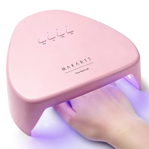 Makartt Compact UV LED Nail Lamp for Gel Polish - Plug-In Dryer (Pink)