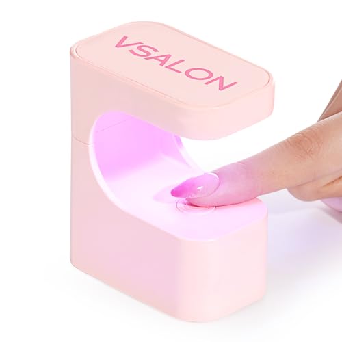 VSALON Mini UV Nail Lamp for Gel Nails | Quick-Dry 45s/60s Curing Light, USB Portable