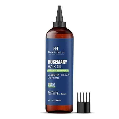 Botanic Hearth 100% Pure Rosemary Oil For Hair Growth (6.7 fl oz)| Infused with Biotin, Jojoba & Castor Oil | Hair Oil Repairs Dry Damaged Hair, Strengthening, Healthier Hair- Hair Tonic