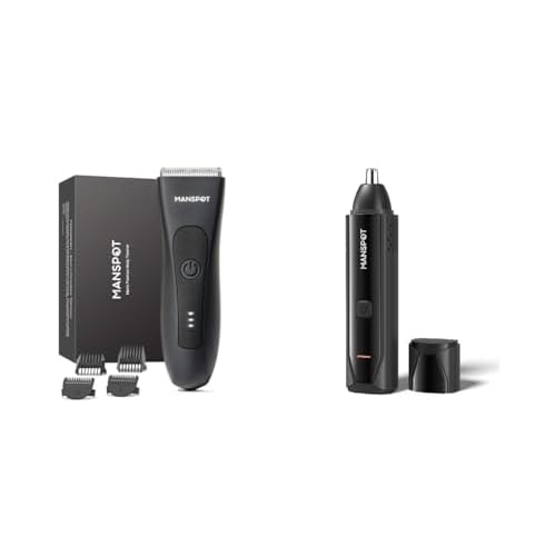 MANSPOT Manscape Groin & Body Hair Trimmer & 10000-RPM Nose & Ear Hair Trimmer