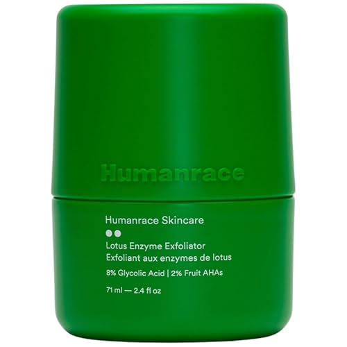 Humanrace 8% Glycolic Acid Lotus Enzyme Exfoliator, 2.4 fl oz, Refillable Exfoliator