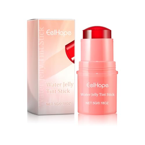 Milk Jelly Blush Stick, Lip and Cheek Makeup Cooling Water Jelly Tint,Vegan & Cruelty Free. (Red)