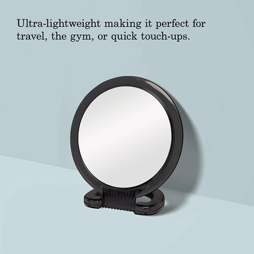 Diane Hand Mirror ? Double-Sided 1X and 3X Magnification, Lightweight Portable Handheld Mirror with Handle, Ideal for Makeup, Shaving, & Everyday Beauty, Compact Size for Travel & Gym ? 6" Diameter