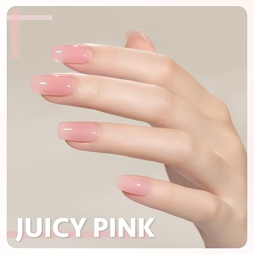 GAOY Juicy Pink Sheer Gel Nail Polish 16ml Neutral Peach Translucent UV Cure