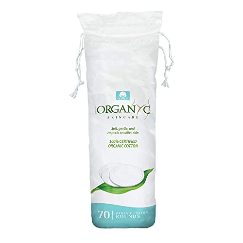Organic Cotton Rounds - 70 Count Biodegradable Cotton for Sensitive Skin - Daily Cosmetics