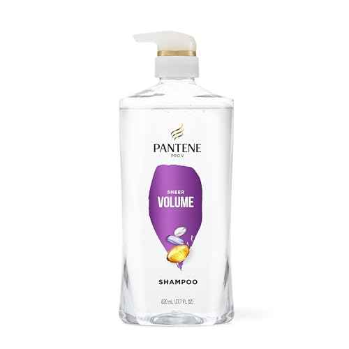 Pantene Shampoo, Sheer Volume - 72-Hour Fullness, Lightweight Nourishment with Pro-Vitamin B5 + Antioxidants, Fine, Thin, Color-Treated Hair, Paraben Free, Remove Build Up for Body & Shine, 27.7 Fl Oz