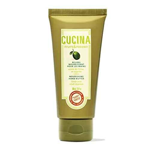 Fruits & Passion Cucina Lime Zest & Cypress Nourishing Hand Butter for Dry Cracked Hands, Rich Natural Formula with Cold-Pressed Olive Oil in Recyclable Jar, 2.0 fl oz