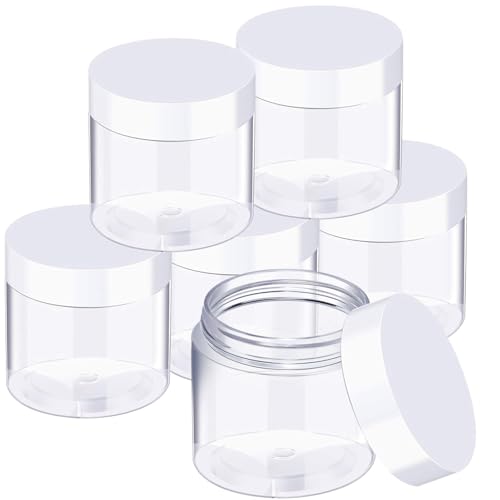 6-Pack 3 oz Clear Plastic Jars with Lids – Airtight & Leakproof