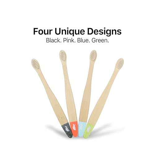 Sea Turtle Plant-Based Bristles, Ultra-Soft Bamboo Toothbrushes, Natural Toothbrush for Babies (4 Pack)