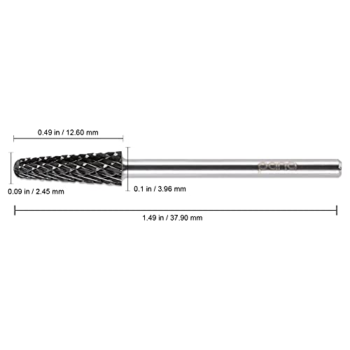 PANA USA Professional 3/32" Shank Size - Cone Shape Carbide Bit - Nail Drill Bit for Manicure Pedicure Tools Dremel Machine (Extra Coarse, DLC Black)