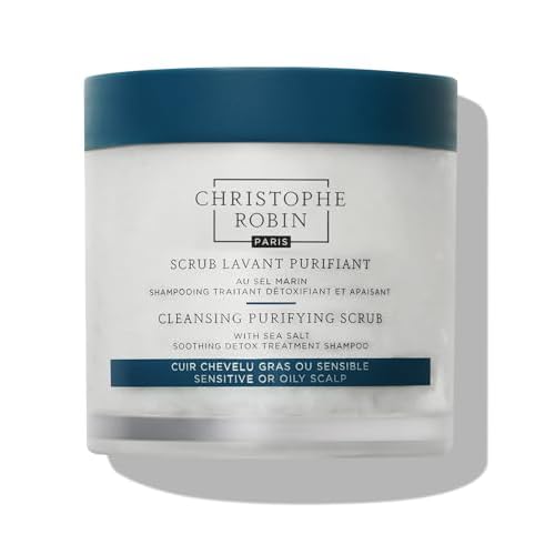 Christophe Robin Purifying Scalp Scrub with Sea Salt ? Deep-Cleansing Detox Exfoliating Treatment for Oily Roots & Sensitive Scalps, Removes Build-Up & Soothes Irritation
