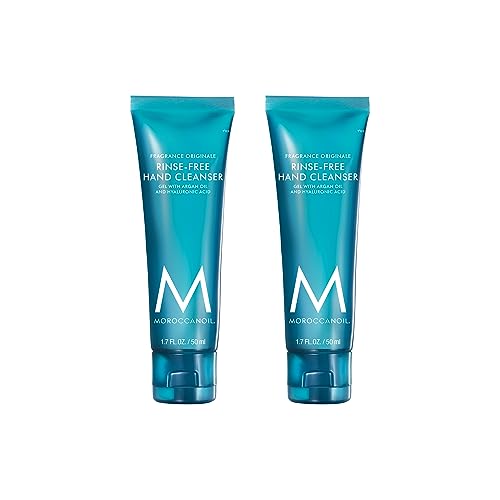 Moroccanoil Rinse-Free Hand Cleanser with Hyaluronic Acid, 1.7 Fl. Oz (Pack of 2)