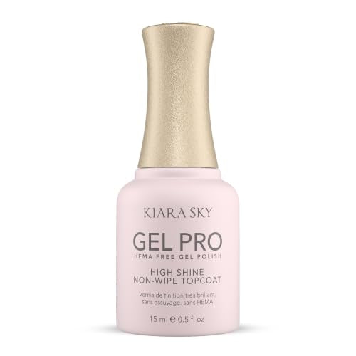 Kiara Sky HEMA-Free No-Wipe Gel Top Coat - High Gloss UV/LED, 0.5 fl oz