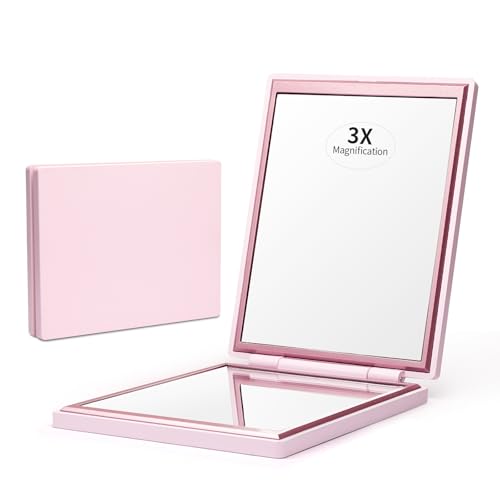 Kintion Compact Travel Mirror 1x/3x Magnification Pink