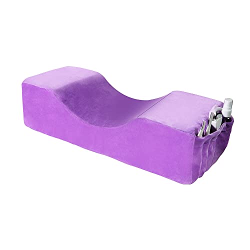 MNpartnery Beauty Salon Eyelash Extension Neck Pillow - Comfortable Velvet Beauty Memory Foam Pillow,to Protect The Neck When Used for Lash Extension Grafting Make Up (Purple)