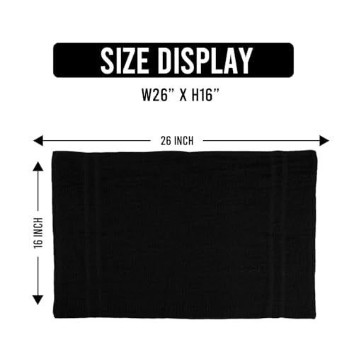 24 Pack Black Hand Towels, 100% Cotton, 16x27 inches