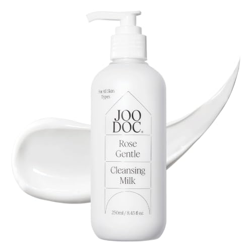 JOODOC 68% Rose Gentle Cleansing Milk 8.45 fl oz | Makeup Remover & Double Cleanse for Dry & Sensitive Skin