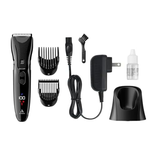 Andis Explorer Waterproof Beard & Body Trimmer: Precision Cutting, Advanced Features, and Long-Lasting Power, Lithium Ion Battery, 4 Function Display, Ceramic Cutter, Turbo Mode, Black, 562066