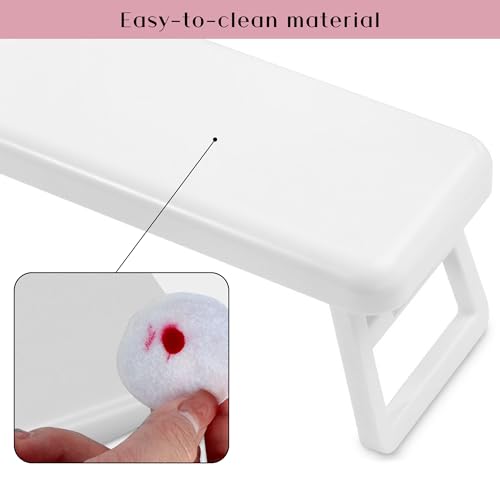 Caliee Nail Arm Rest Cushion Portable Arm Rest for Nails Tech White Hand Holder Nail Durable Large Nail Stand Hand Rest Accessories for Manicure Salon Use