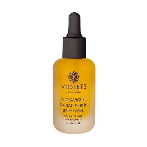Violets Are Blue Ultra Violet Facial Serum with Carrot Seed & Rosehip Oils Rejuvenating Anti-Aging Serum for Dry, Mature, or Dull Skin Hydrating Blend with Argan, Jojoba, Primrose & Lavender 30ml