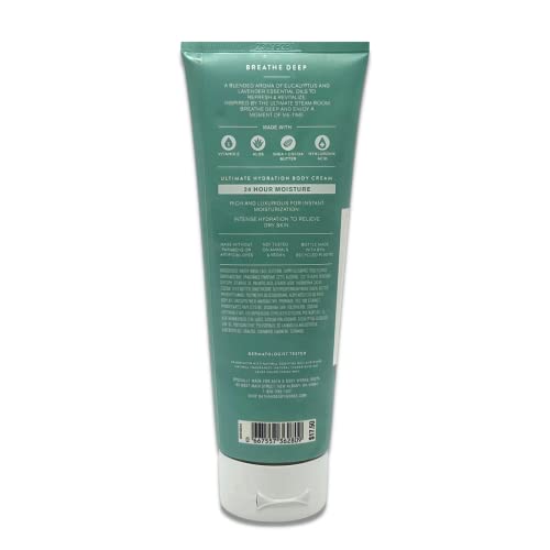 Bath & Body Works - Aromatherapy - Breathe Deep Eucalyptus & Lavender - Ultimate Hydration Body Cream - Pack of 2-8oz