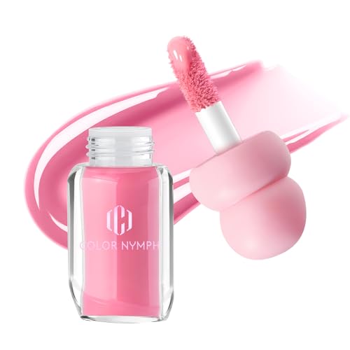 Color Nymph Lip Oil & Lip Gloss Set, Hydrating Non-Sticky Lip Makeup, Nourishing Lip Care with Jojoba Oil & Hyaluronic Acid, Glossy Pigmented Finish, #04 Ballet Pink