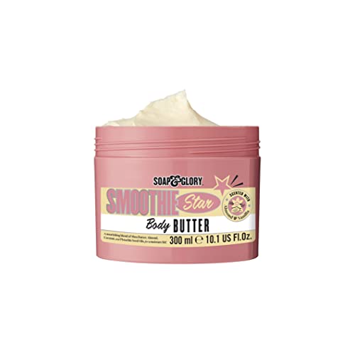 Soap & Glory Smoothie Star Body Butter - Vanilla and Almond Infused Body Cream with Vitamin E + Shea Butter - Rich, Moisturizing Cream for Dry Skin (300ml)