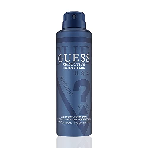 GUESS Seductive Homme Blue Deodorizing Body Spray for Men, 6 oz