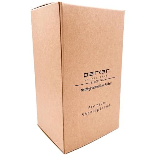 Parker Deluxe Chrome STRAIGHT RAZOR & SHAVE BRUSH Stand ? Heavyweight Chrome-Plated Holder with Non-Slip Rubber Base ? Fits Straight, Barber Razors & 20?25 mm Shaving Brushes ? Wet Shaving Organizer