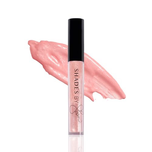Shades By Shan Lip Gloss, High Shine Non-Sticky Formula, Anti-Aging with Squalane and Vitamin E, Pink (Shanpagne, Full Size)