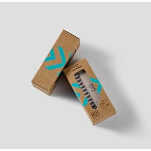 Rui Smiths CarbonConscious Nail Cleaning Brush with 2-Sided Bristles for Manicure and Pedicure Grooming | Made with Wheat Straw Bioplastic