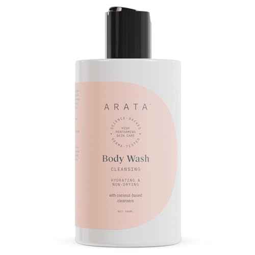 Arata Hydrating & Non-Drying Body Wash With Ayurvedic Coconut & Citrus | All Natural, Vegan & Cruelty-Free | Gentle Cleansing For Women & Men | No SLS, No Parabens - 10 Fl Oz