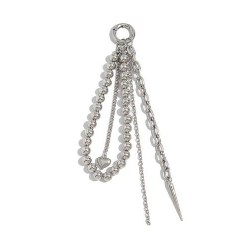 YIHONGYAN Design A03 Silver Heart Bag Charm & Keychain for Handbags & Backpacks