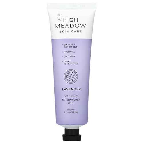 High Meadow Lanolin Skin Cream - Deep Hydration Formula for Soft, Radiant Skin Care - Repairs Dry and Cracked Skin on Hands, Feet & Elbows - Multi-Purpose Soothing Lotion - 3.0 Oz Lavender Moisturizer