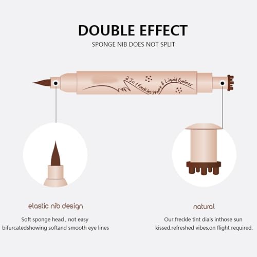 MAEPEOR Freckle Stamps 5 Colors Natural Faux Freckles Makeup Waterproof Longlasting Face Freckles Air Cushion Create Natural Sunkissed Skin for All Skin (D01)
