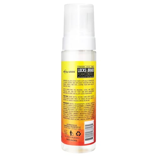 AllDay Locks Braid Foam Mousse - Lightweight Frizz Control & Shine, 8 oz