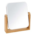 8 Inch Double-Sided Magnifying Makeup Mirror with Bamboo Stand