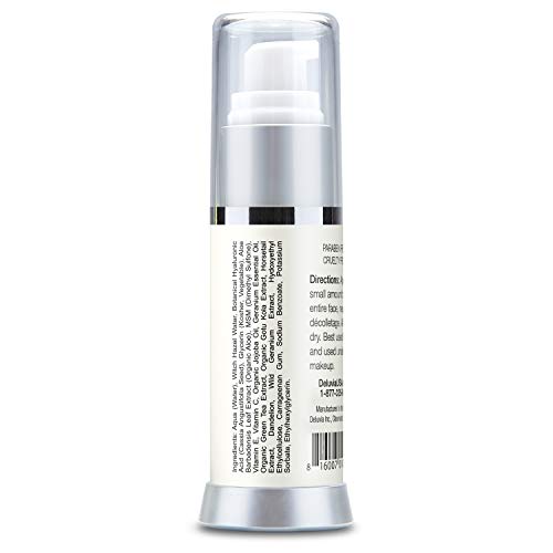 Deluvia Vitamin C Serum for Face, Hyaluronic Acid Facial Serum, Hydrating Serum with Moisturizing Vitamin E & Organic Aloe Vera for Sensitive and Dry Skin