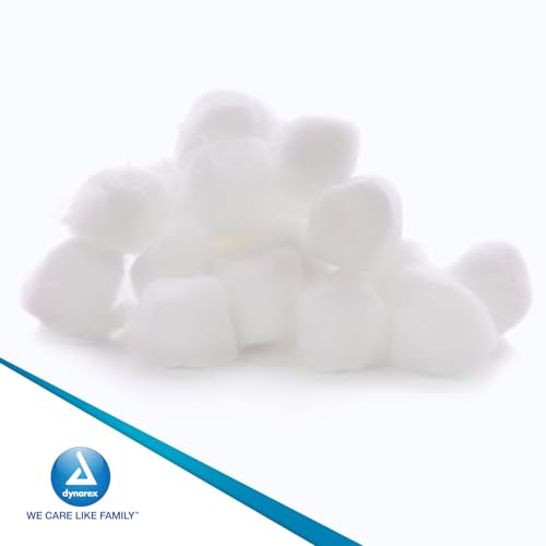 Dynarex Medium Non-Sterile Cotton Balls - 100% Pure Cotton (2000 Count)