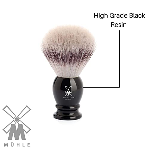 M?HLE Classic Silvertip Badger Fiber Brush | High-Grade Black Resin Handle | Luxury Shave Accessory for Men