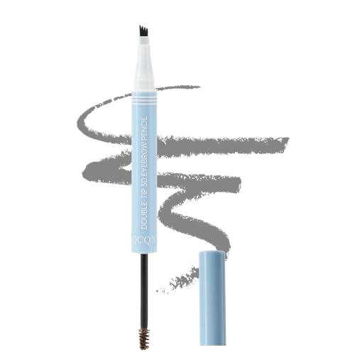 Dual-Ended Eyebrow Pencil with Spoolie Brush – Waterproof Gray