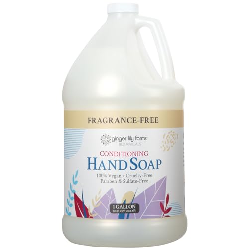 Fragrance-Free Vegan Hand Soap Refill, 1 Gallon (Pack of 4)