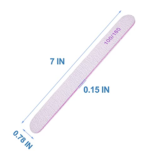 50 Pcs Double-Sided Nail Files - 100/180 Grit Emery Boards for Acrylic & Natural Nails