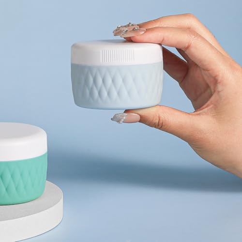 Leakproof Travel Silicone Cream Jars - 2oz TSA Approved (4 Pack)