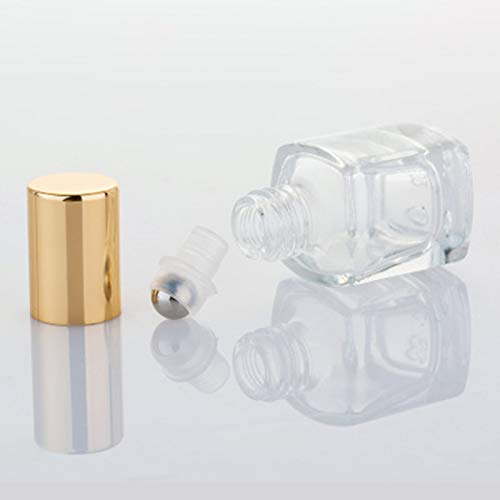 5ml Glass Essential Oil Roller Bottles, 10pcs Gold