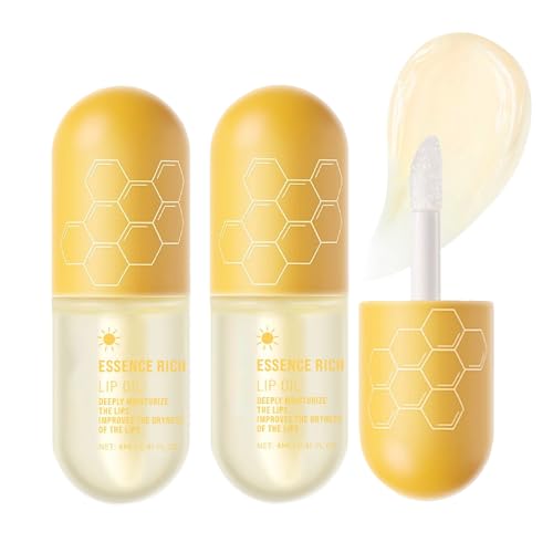 Honey Lip Plumper Gloss - Moisturizing Lip Oil Serum, 2pcs